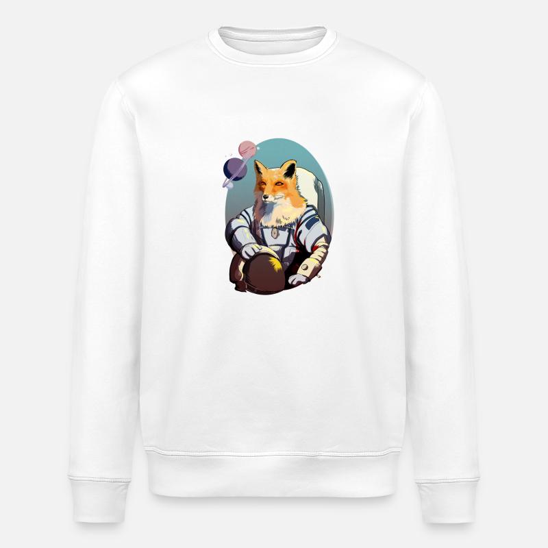 Fuchs Astronaut - Stanley/Stella Unisex Bio-Sweatshirt ROLLER - Weiß