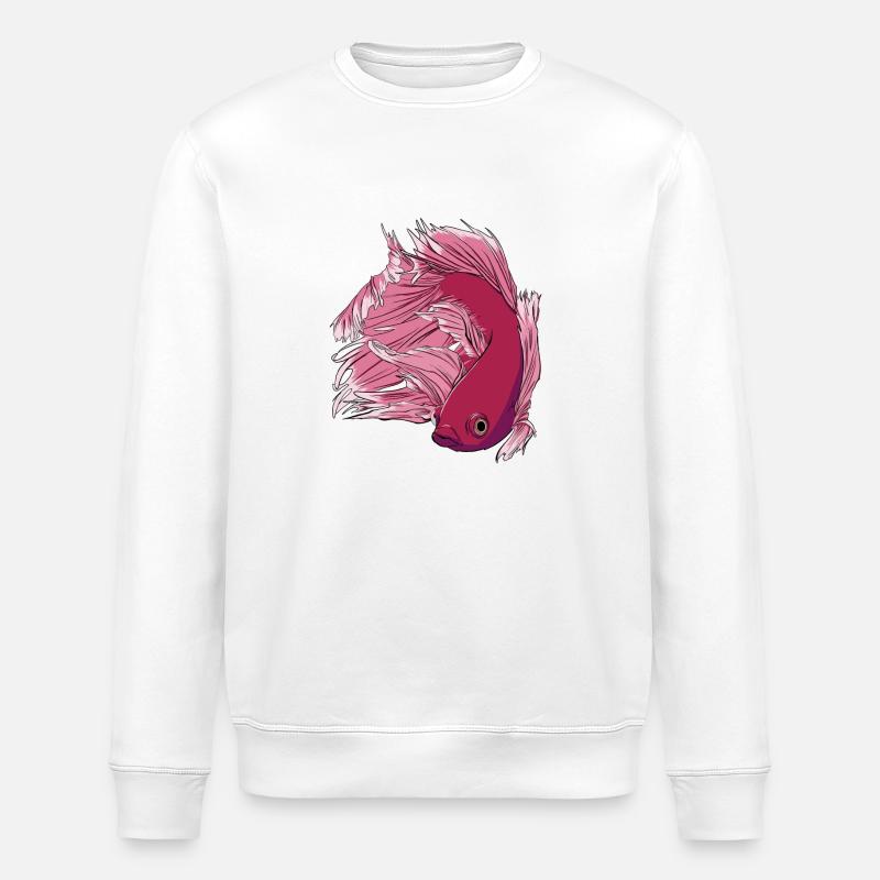 Betta Fisch - Stanley/Stella Unisex Bio-Sweatshirt ROLLER - Weiß