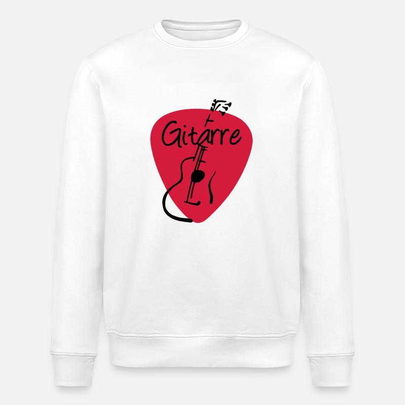 Plectrum Guitar Guitar 2 - Stanley/Stella ROLLER Unisex Organic Sweatshirt - white