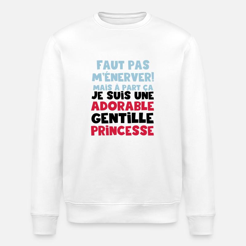 une adorable gentille princesse - Sweat bio ROLLER Stanley/Stella Unisexe - blanc