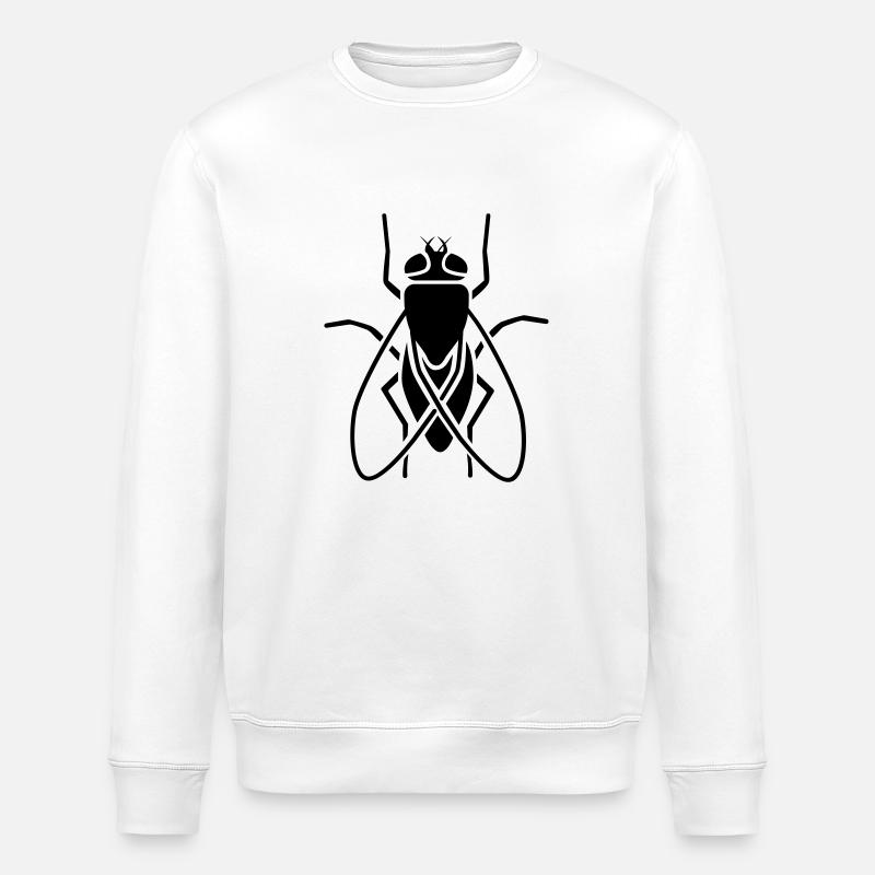 Insect - fly - Stanley/Stella ROLLER Unisex Organic Sweatshirt - white