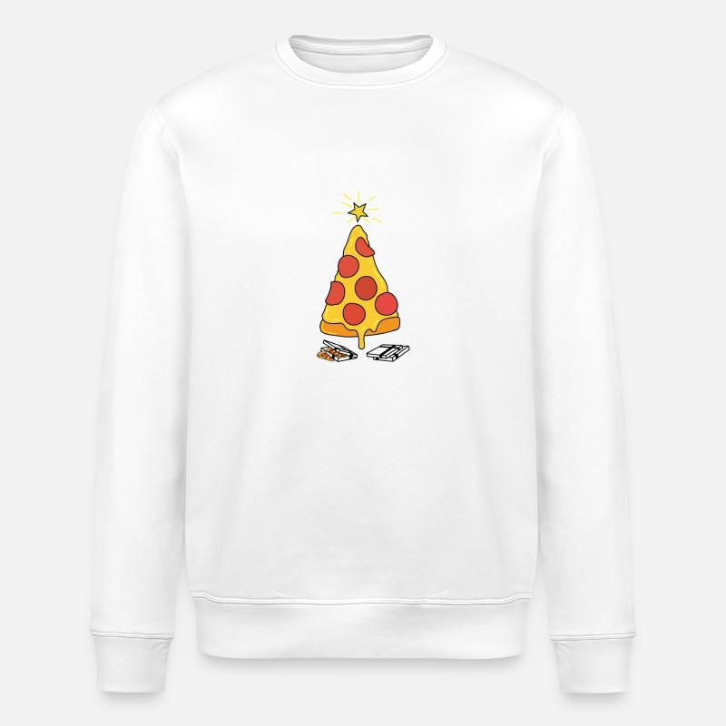 Arbre de Noël de pizza - Sweat bio ROLLER Stanley/Stella Unisexe - blanc