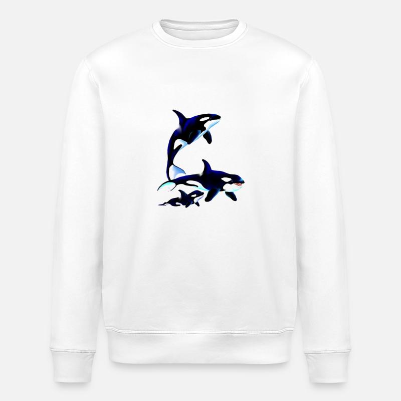 Killer Whale Family - Stanley/Stella Unisex Bio-Sweatshirt ROLLER - Weiß