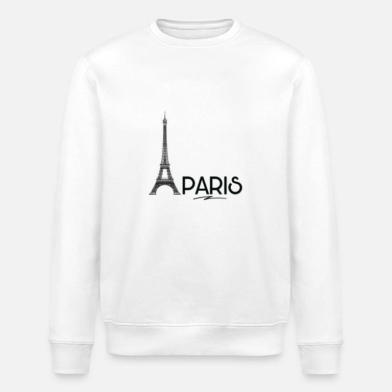 Paris - Tour Eiffel - Sweat bio ROLLER Stanley/Stella Unisexe - blanc