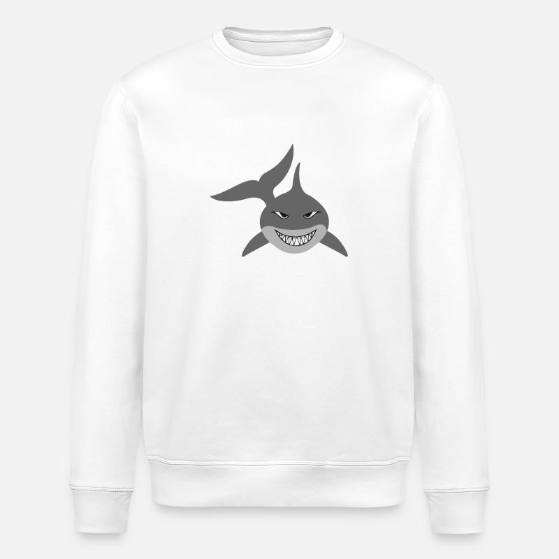 shark - Stanley/Stella ROLLER Unisex Organic Sweatshirt - white