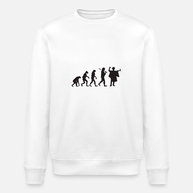 Abschlussfeier - Evolution - Geschenk - Stanley/Stella Unisex Bio-Sweatshirt ROLLER - Weiß