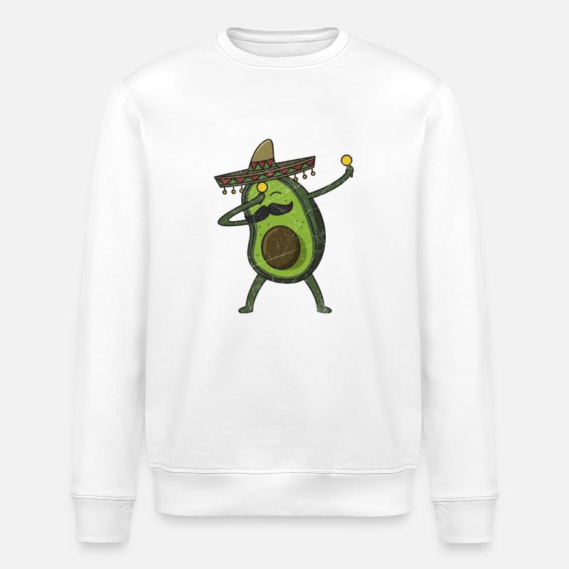 Avocado - Dab Pose - Dabbing - Gift - Stanley/Stella ROLLER Unisex Organic Sweatshirt - white