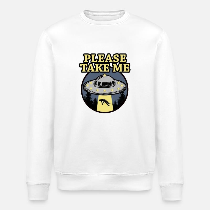 PLEASE TAKE ME - Stanley/Stella ROLLER Unisex Organic Sweatshirt - white