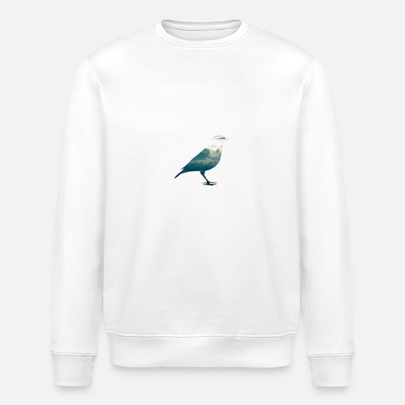 Bird animal clouds sky fly - Stanley/Stella ROLLER Unisex Organic Sweatshirt - white