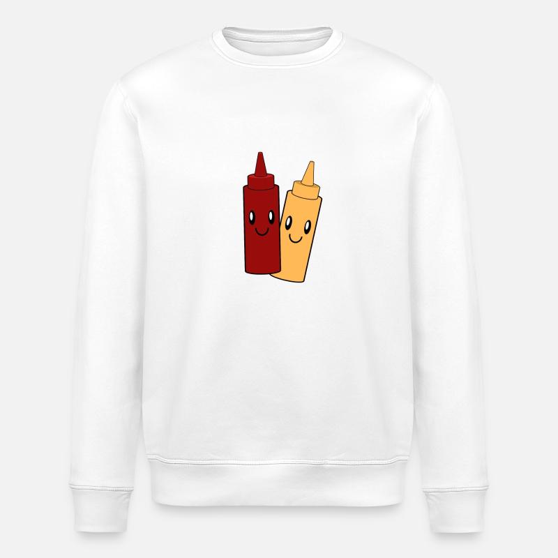 Mayonnaise-Ketschup-Paar-Design - Stanley/Stella Unisex Bio-Sweatshirt ROLLER - Weiß