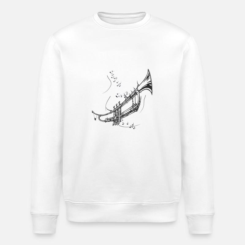 Trompette joli cadeau cool - Sweat bio ROLLER Stanley/Stella Unisexe - blanc