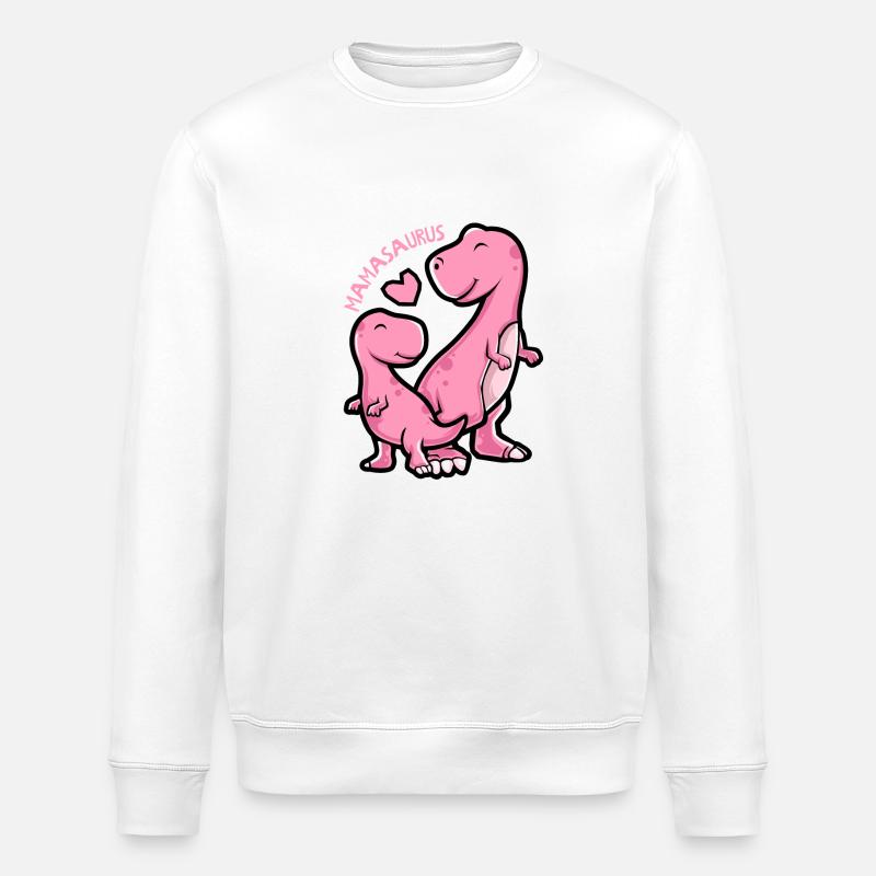 Mamasaurus - Funny Dinosaur Graphic - Stanley/Stella ROLLER Unisex Organic Sweatshirt - white
