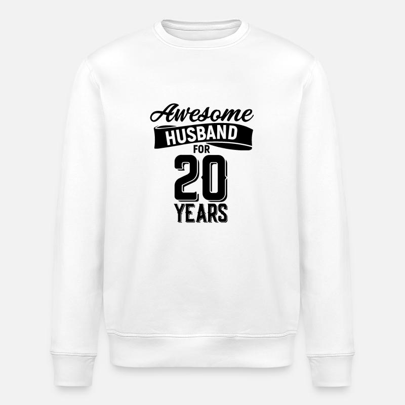 20e anniversaire de mariage - Sweat bio ROLLER Stanley/Stella Unisexe - blanc