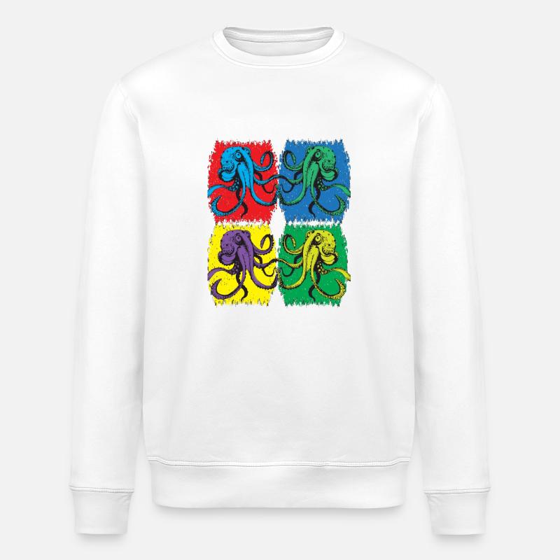Octopus Pop Art - Sweat bio ROLLER Stanley/Stella Unisexe - blanc
