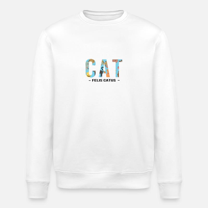 FELIS CATUS - cat saying - Stanley/Stella ROLLER Unisex Organic Sweatshirt - white