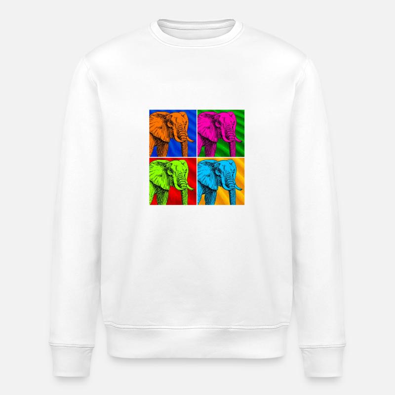 Elefant - Stanley/Stella Unisex Bio-Sweatshirt ROLLER - Weiß