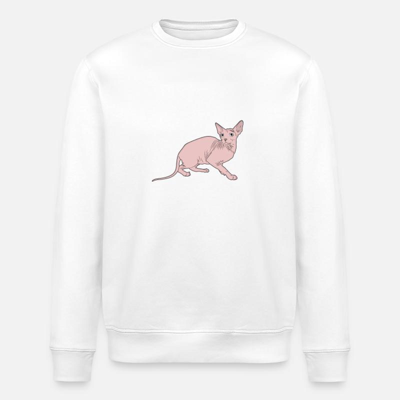 Katze Sphynx - Stanley/Stella Unisex Bio-Sweatshirt ROLLER - Weiß