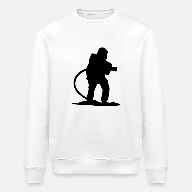firefighter attack - Stanley/Stella ROLLER Unisex Organic Sweatshirt - white