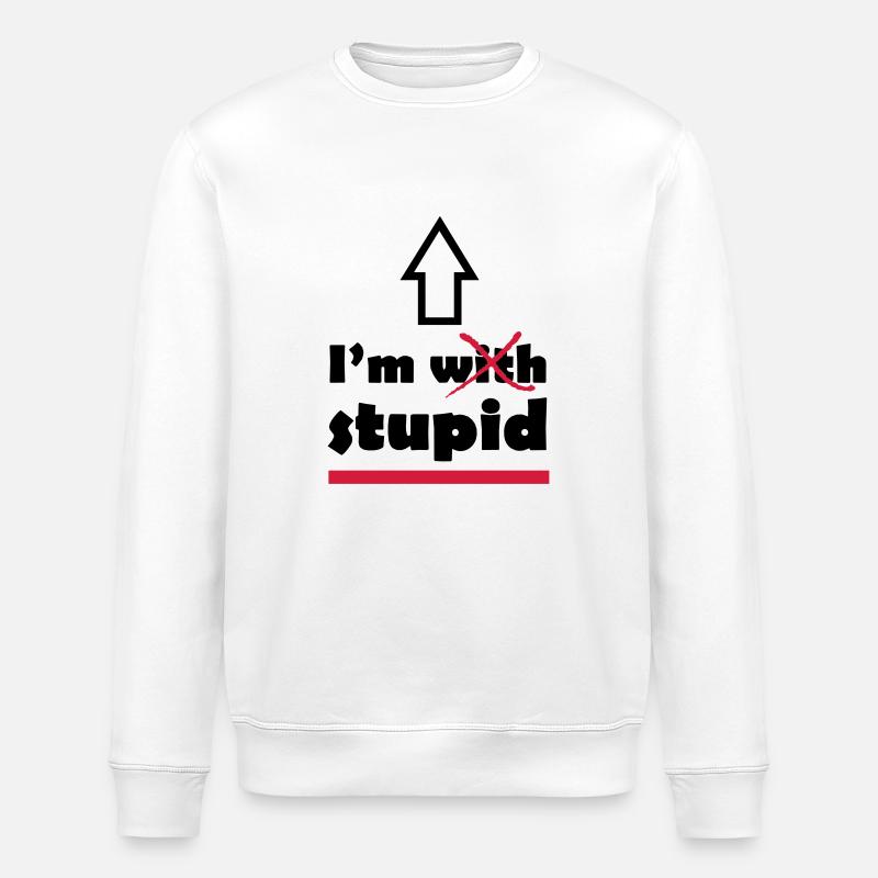 I'm with stupid - Stanley/Stella Unisex Bio-Sweatshirt ROLLER - Weiß