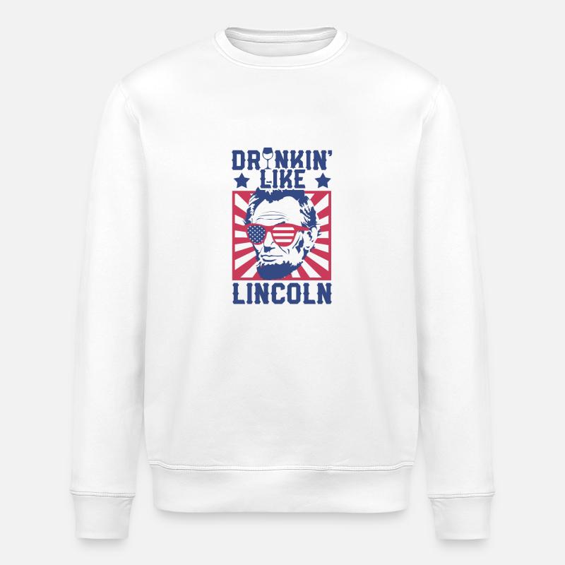 Boire comme Lincoln Independence Day - Sweat bio ROLLER Stanley/Stella Unisexe - blanc