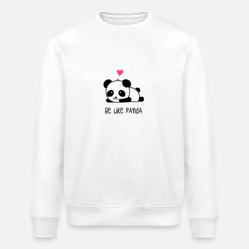 Niedlicher Süßer Panda - Stanley/Stella Unisex Bio-Sweatshirt ROLLER - Weiß