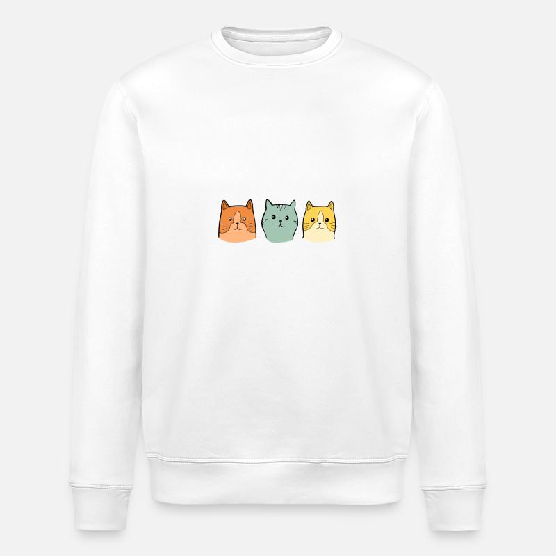 feline - Stanley/Stella ROLLER Unisex Organic Sweatshirt - white