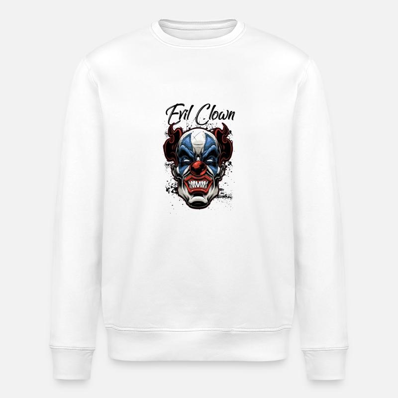 Evil Clown - Stanley/Stella ROLLER Unisex Organic Sweatshirt - white