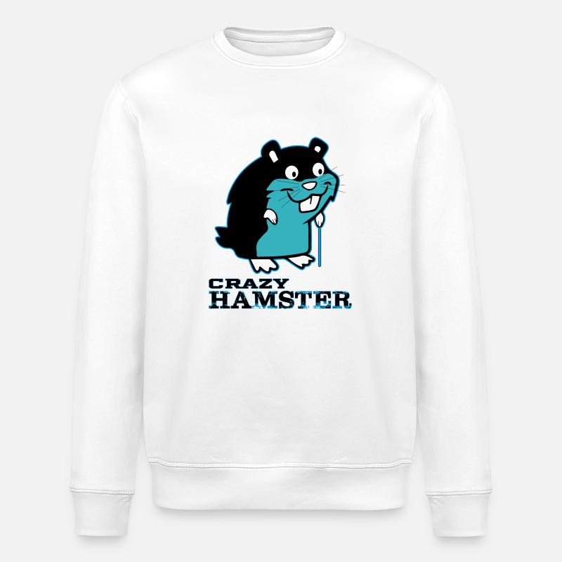 Crazy Hamster - Sweat bio ROLLER Stanley/Stella Unisexe - blanc