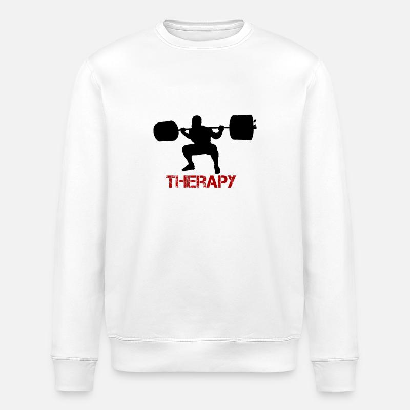 Therapy Bodybuilding Powerlifting Lifting Gym - Stanley/Stella Unisex Bio-Sweatshirt ROLLER - Weiß