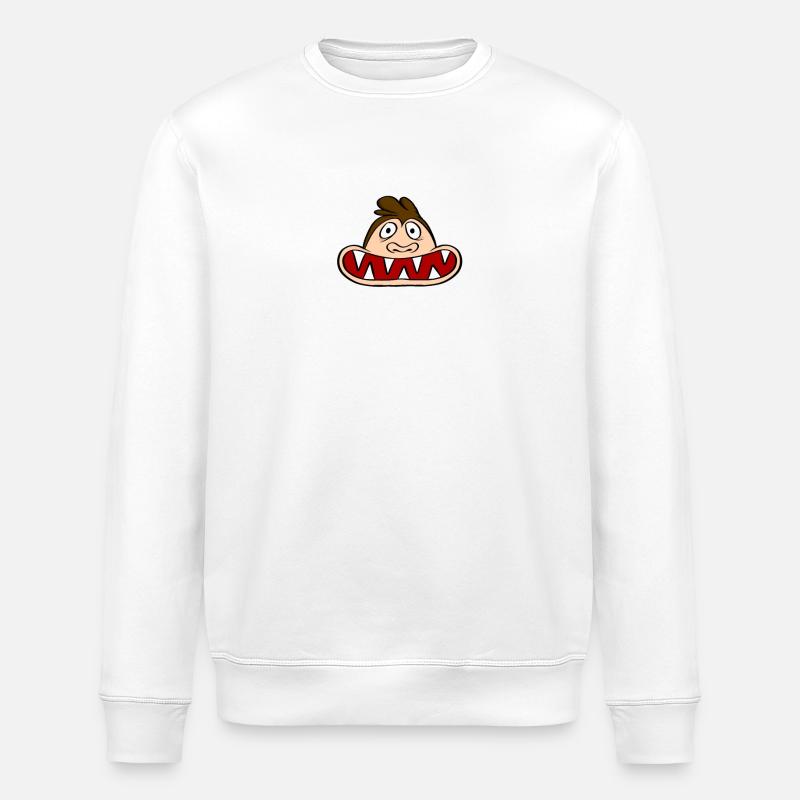 Monkey with large mouth - Stanley/Stella ROLLER Unisex Organic Sweatshirt - white