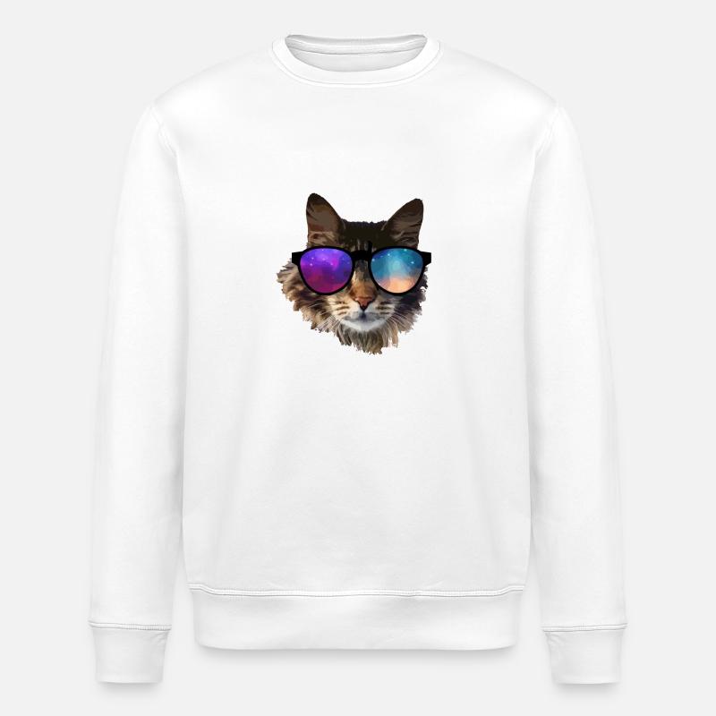 cat - Stanley/Stella ROLLER Unisex Organic Sweatshirt - white