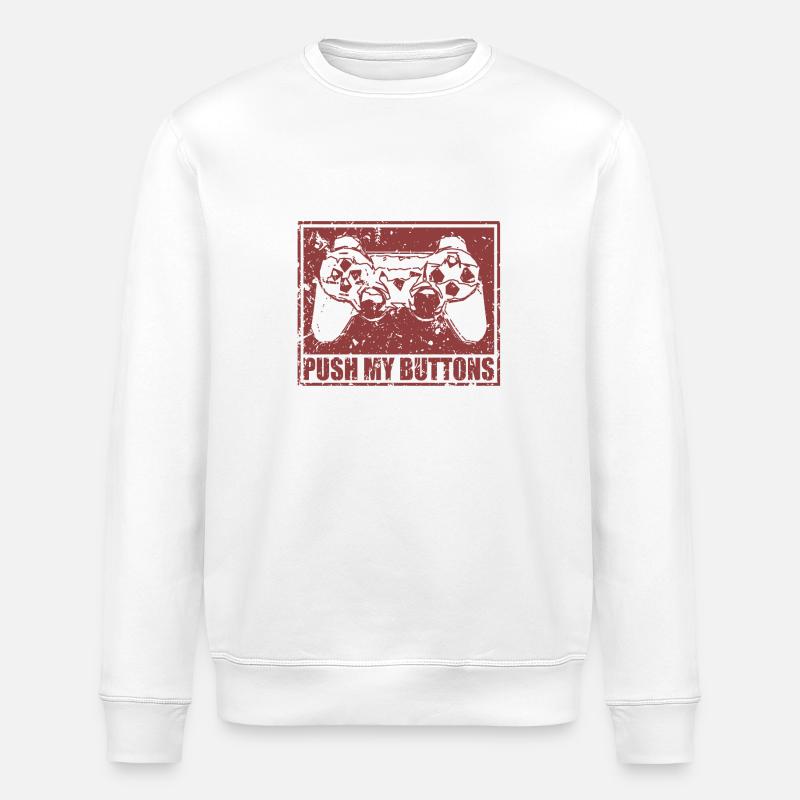 Push my buttons - Stanley/Stella ROLLER Unisex Organic Sweatshirt - white