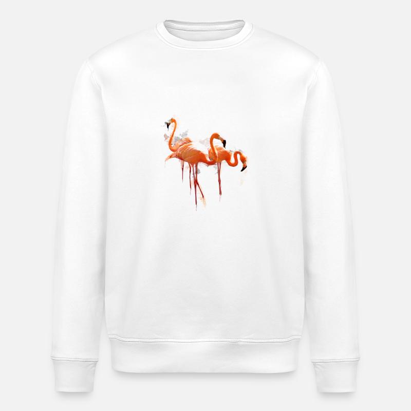 flamingo1 - Stanley/Stella ROLLER Unisex Organic Sweatshirt - white
