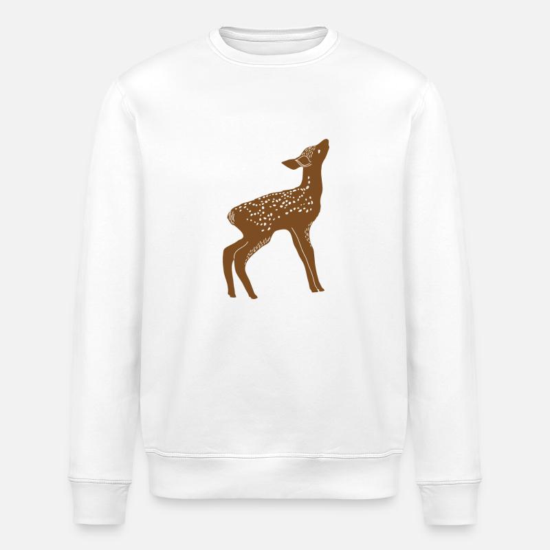 Roe deer - Stanley/Stella ROLLER Unisex Organic Sweatshirt - white