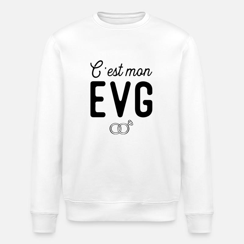 C'est mon evg mariage - Sweat bio ROLLER Stanley/Stella Unisexe - blanc