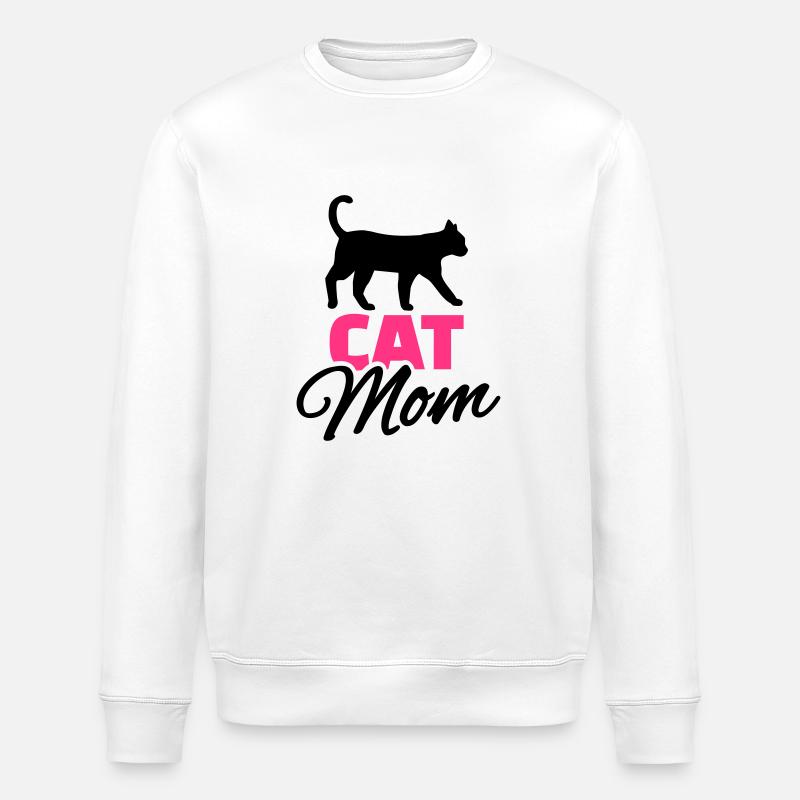 Cat Mom - Stanley/Stella ROLLER Unisex Organic Sweatshirt - white