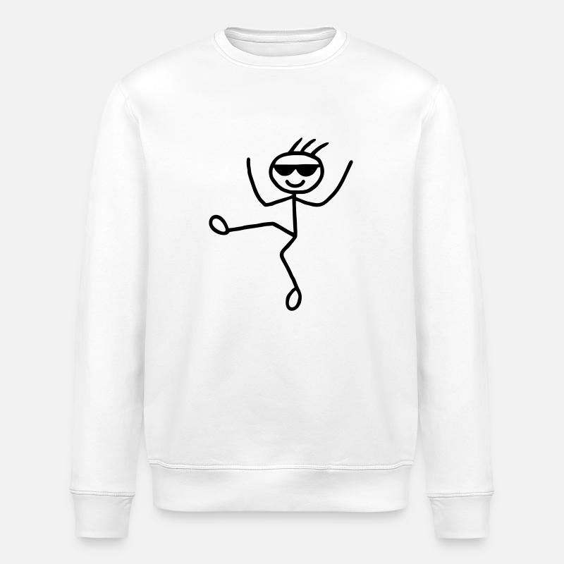 Crazy Stick Figure - Stanley/Stella ROLLER Unisex Organic Sweatshirt - white