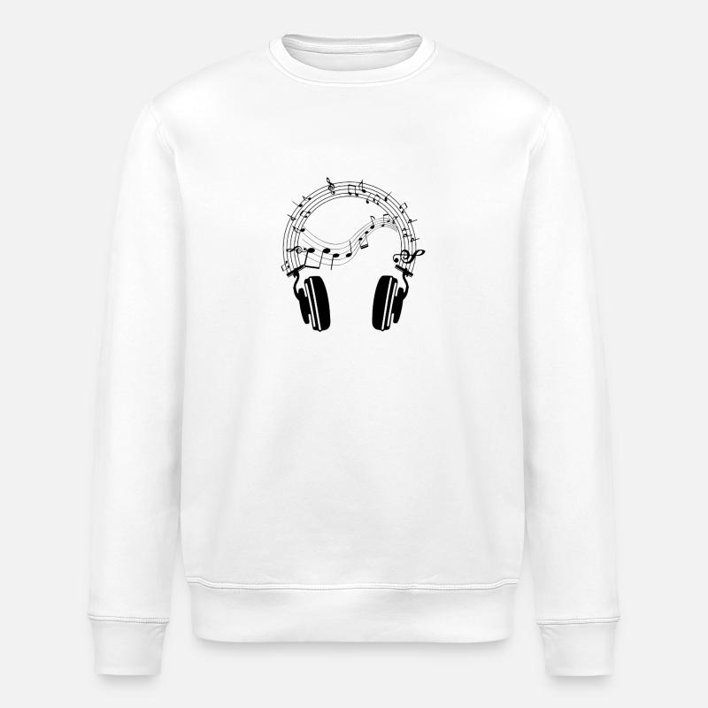 Beats & Notes: Kopfhörer-Design - Stanley/Stella Unisex Bio-Sweatshirt ROLLER - Weiß