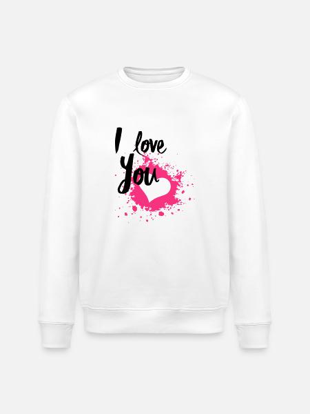 I Love You - Felpa ecologica unisex ROLLER di Stanley/Stella - bianco