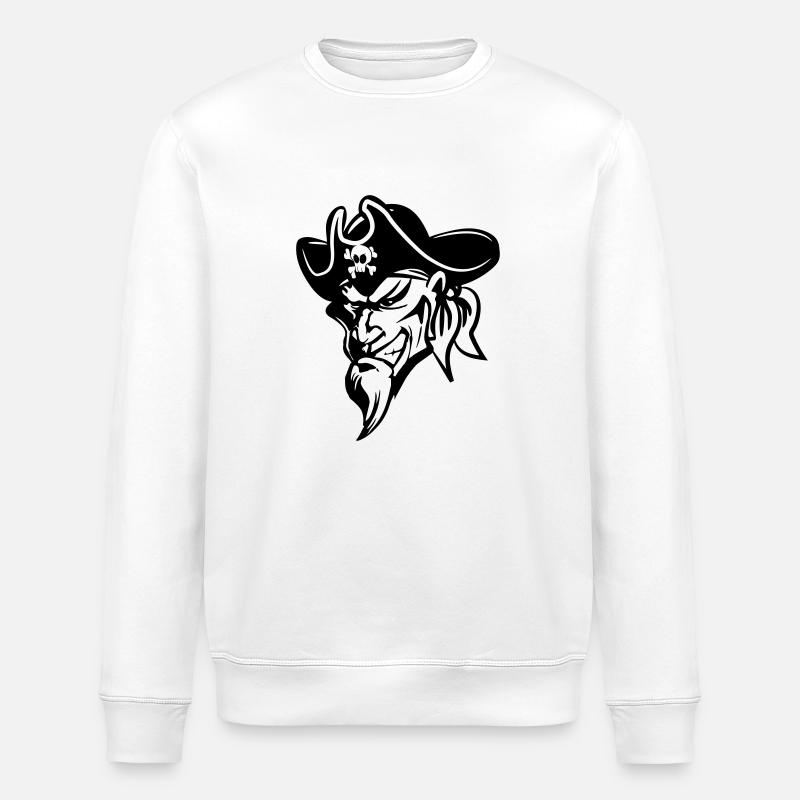 Pirate evil - Stanley/Stella ROLLER Unisex Organic Sweatshirt - white