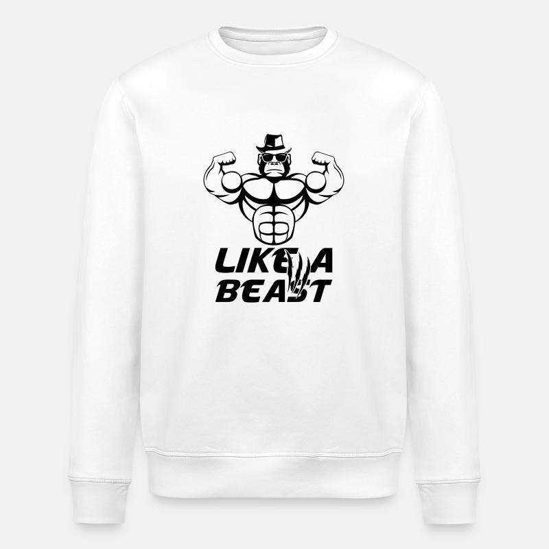 strong_gorilla_002 - Stanley/Stella Unisex Bio-Sweatshirt ROLLER - Weiß
