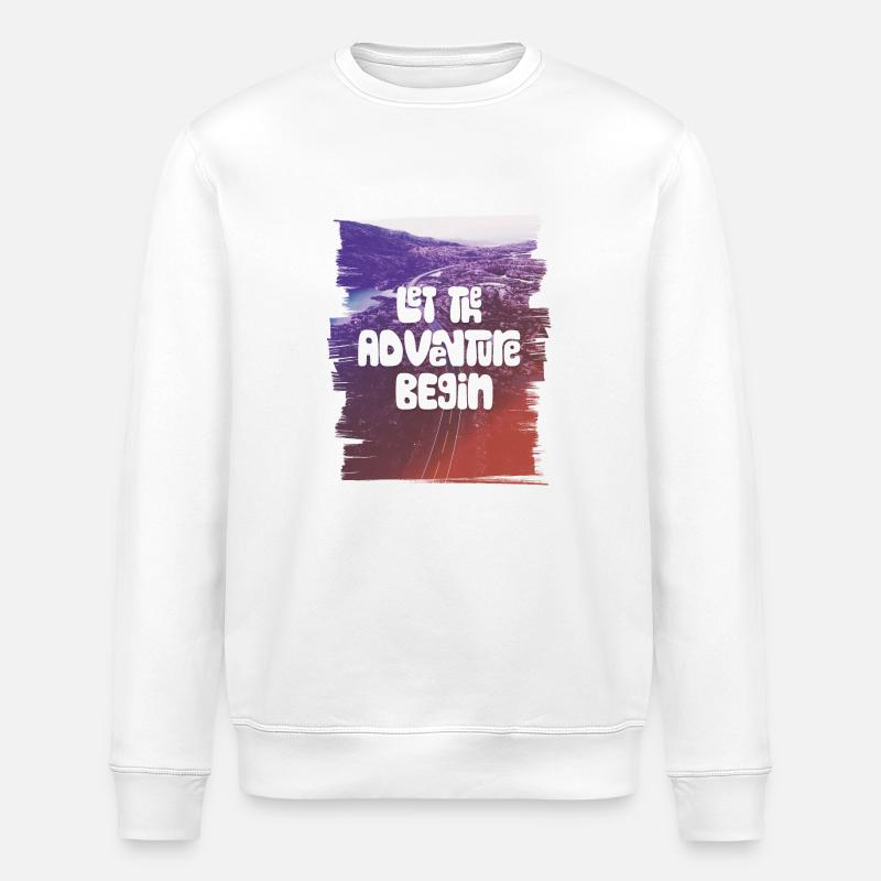 Let The Adventure Begin - Stanley/Stella ROLLER Unisex Organic Sweatshirt - white