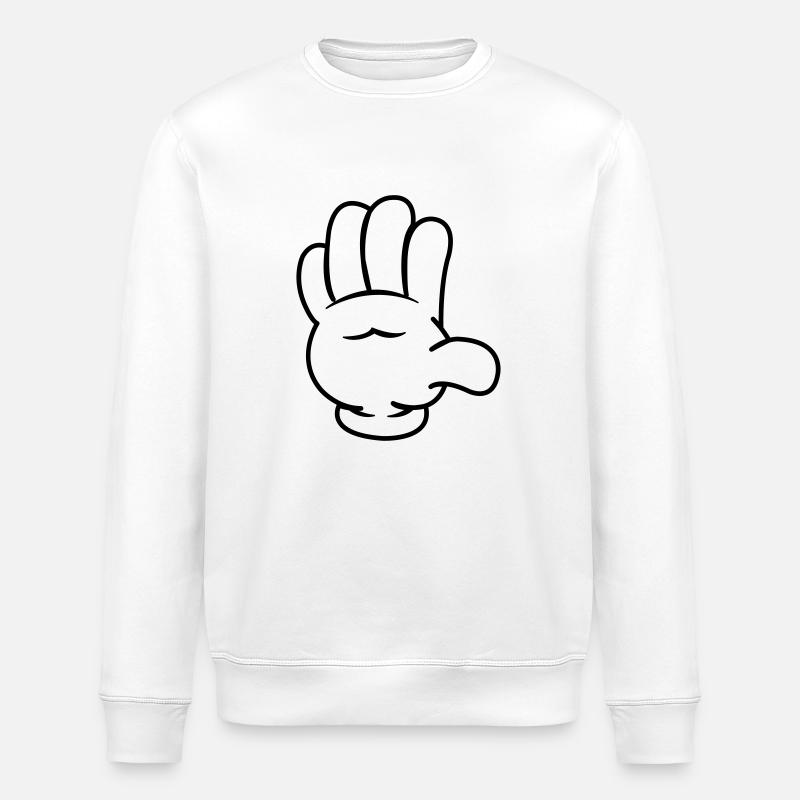 comic_hand_001 - Stanley/Stella ROLLER Unisex Organic Sweatshirt - white