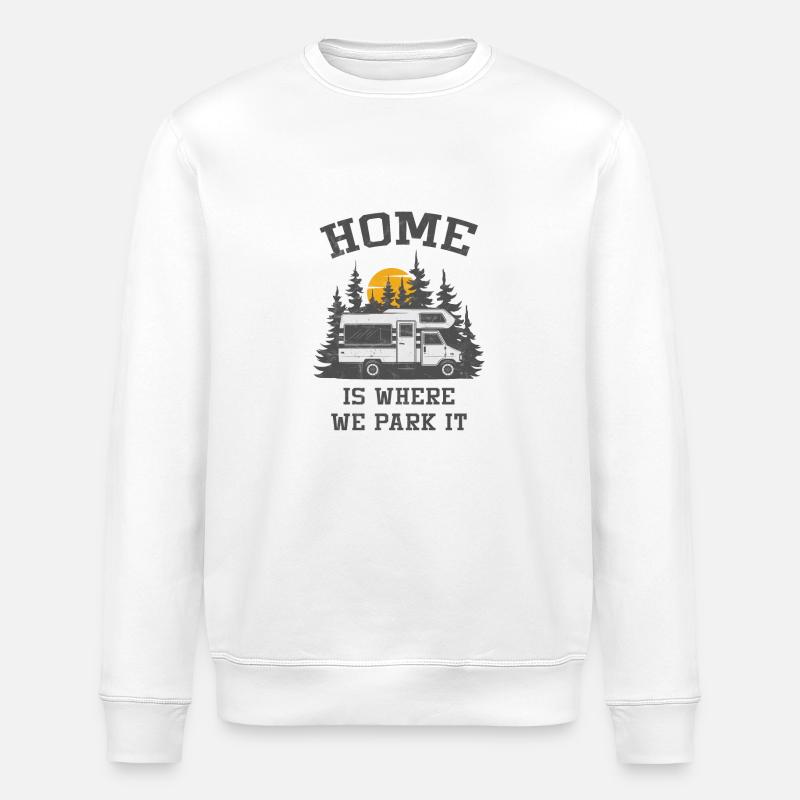 Camper Camping Wohnmobil - Stanley/Stella Unisex Bio-Sweatshirt ROLLER - Weiß
