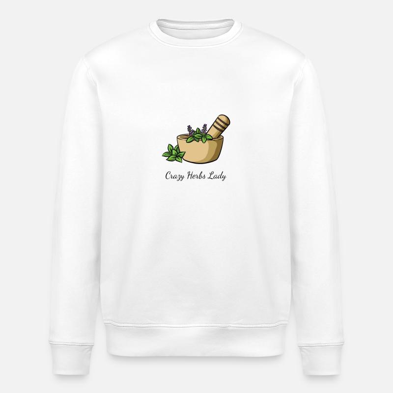 Kräuter Crazy Herbs Lady - Stanley/Stella Unisex Bio-Sweatshirt ROLLER - Weiß