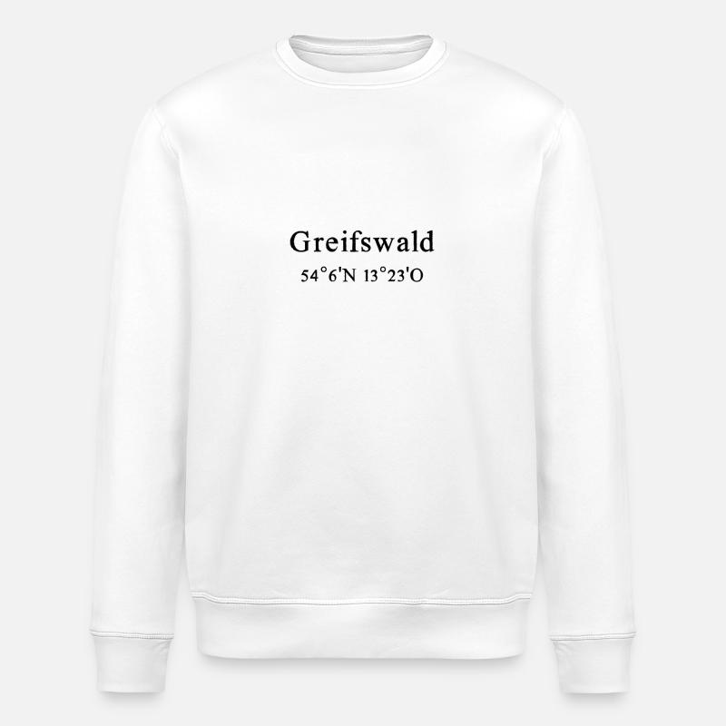 Coordonnées de Greifswald - Sweat bio ROLLER Stanley/Stella Unisexe - blanc