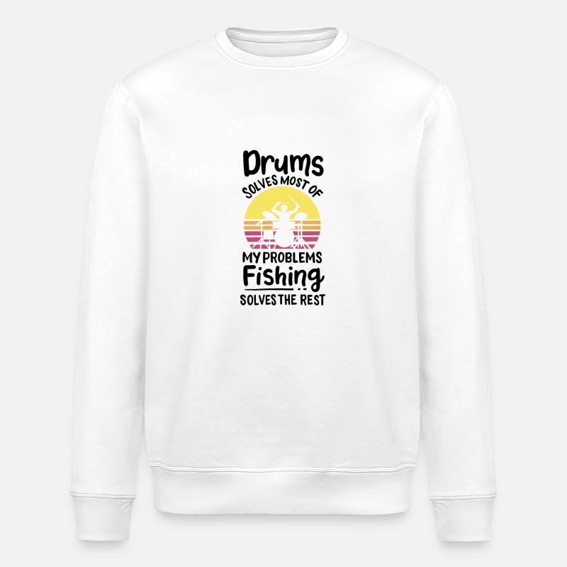 Drummer Quote Drums - Stanley/Stella ROLLER Unisex Organic Sweatshirt - white