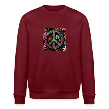 Hippie Festival Liebe Vintage Friedenszeichen - Stanley/Stella Unisex Bio-Sweatshirt ROLLER - Weiß - Vorne - Nik (191cm)