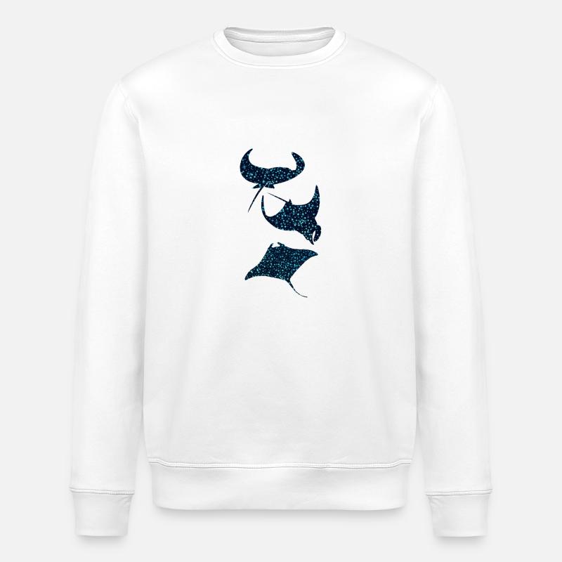 Mantarochen Manta Ray - Stanley/Stella Unisex Bio-Sweatshirt ROLLER - Weiß