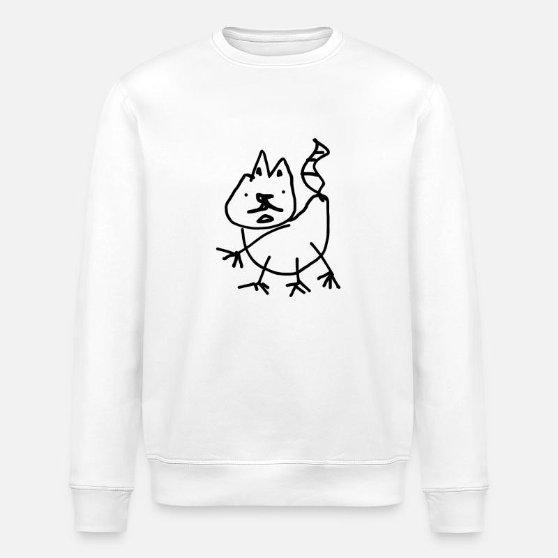 Chat - Sweat bio ROLLER Stanley/Stella Unisexe - blanc